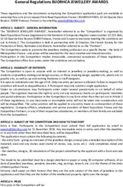 General Regulations BIJORHCA JEWELLERY AWARDS - Made in Creation