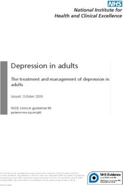 Depression in adults The treatment and management of depression in adults