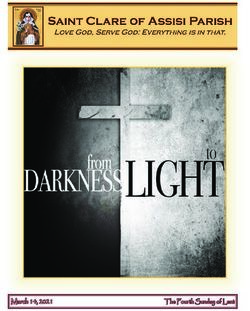 MARCH14,2021 THEFOURTHSUNDAYOFLENT - SAINT CLARE PARISH