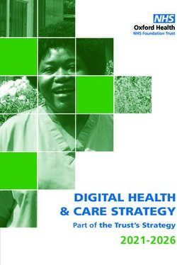 DIGITAL HEALTH & CARE STRATEGY - 2021-2026 Part of the Trust's Strategy