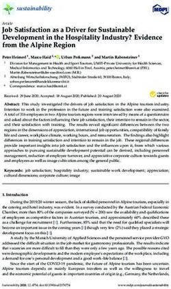 Job Satisfaction as a Driver for Sustainable Development in the Hospitality Industry? Evidence from the Alpine Region - MDPI