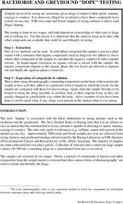 RACEHORSE AND GREYHOUND "DOPE" TESTING