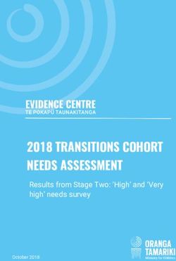 2018 TRANSITIONS COHORT NEEDS ASSESSMENT - Results from Stage Two: 'High' and 'Very high' needs survey - Oranga Tamariki