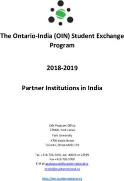 The Ontario-India (OIN) Student Exchange Program 2018-2019 Partner Institutions in India