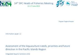 Assessment of the Aquaculture needs, priorities and future direction in the Pacific Islands Region - 14th SPC Heads of Fisheries Meeting