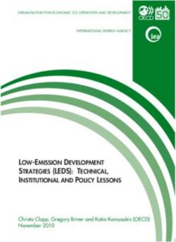 LOW-EMISSION DEVELOPMENT STRATEGIES ( LEDS): TECHNICAL, INSTITUTIONAL AND POLICY LESSONS