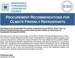 CLIMATE FRIENDLY REFRIGERANTS - PROCUREMENT RECOMMENDATIONS FOR