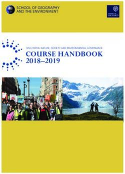 COURSE HANDBOOK 2018-2019 - SCHOOL OF GEOGRAPHY AND THE ENVIRONMENT - School of Geography and the ...