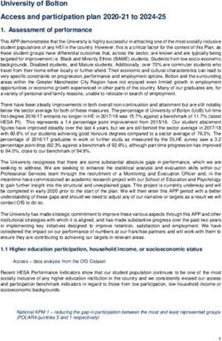 University of Bolton Access and participation plan 2020-21 to 2024-25 - University of ...
