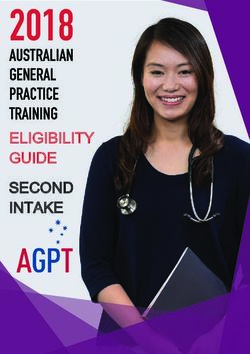2018 ELIGIBILITY GUIDE SECOND INTAKE - AUSTRALIAN GENERAL PRACTICE TRAINING