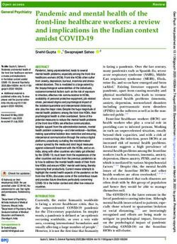 Pandemic and mental health of the frontline healthcare workers: a review and implications in the Indian context amidst COVID-19
