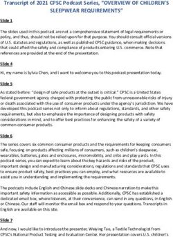 SLEEPWEAR REQUIREMENTS" - Transcript of 2021 CPSC Podcast Series, "OVERVIEW OF CHILDREN'S