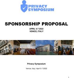 SPONSORSHIP PROPOSAL APRIL 5-7 2022 VENICE, ITALY - Privacy Symposium Venice, Italy | April 5-7 2022