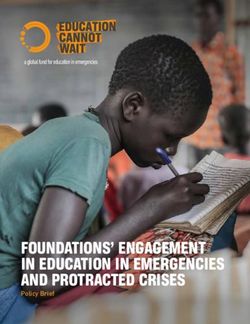 FOUNDATIONS' ENGAGEMENT IN EDUCATION IN EMERGENCIES AND PROTRACTED CRISES - Policy Brief