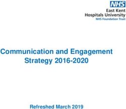Communication and Engagement Strategy 2016-2020 - Refreshed March 2019