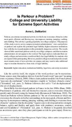 Is Parkour a Problem? College and University Liability for Extreme Sport Activities