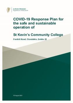 COVID-19 Response Plan for the safe and sustainable operation of St Kevin's Community College