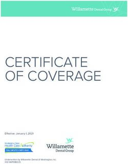 CERTIFICATE OF COVERAGE - Effective: January 1, 2021 Underwritten by