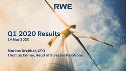 Q1 2020 Results 14 May 2020 Markus Krebber, CFO Thomas Denny, Head of Investor Relations - RWE