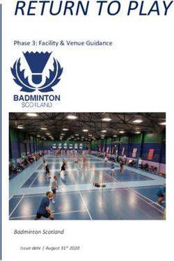 RETURN T O PLAY Phase 3: Facility & Venue Guidance - Badminton Scotland