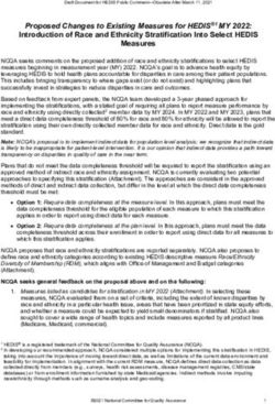 Introduction of Race and Ethnicity Stratification Into Select HEDIS Measures - NCQA