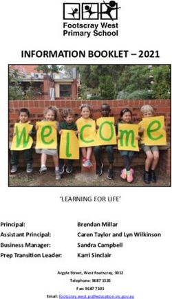 INFORMATION BOOKLET 2021 - 'LEARNING FOR LIFE' - Footscray West Primary ...