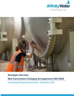 Developer Services New Connections Charging Arrangements 2021/2022 - Consultation Response Document - November 2020 - Affinity Water