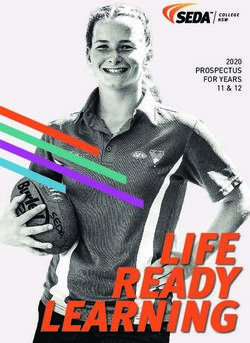 LIFE READY - 2020 PROSPECTUS FOR YEARS - SEDA College NSW