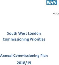 South West London Commissioning Priorities Annual Commissioning Plan 2018/19 - Kingston CCG
