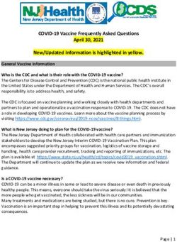 COVID-19 Vaccine Frequently Asked Questions April 30, 2021 New/Updated Information is highlighted in yellow.