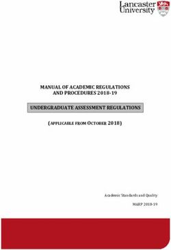 Academic Standards and Quality - MARP 2018-19 - MANUAL OF ACADEMIC REGULATIONS AND PROCEDURES 2018-19 UNDERGRADUATE ASSESSMENT REGULATIONS