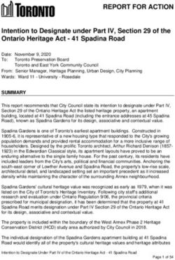 REPORT FOR ACTION Intention to Designate under Part IV, Section 29 of the Ontario Heritage Act - 41 Spadina Road - City of Toronto