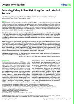 Original Investigation Estimating Kidney Failure Risk Using Electronic Medical Records - American Society of Nephrology