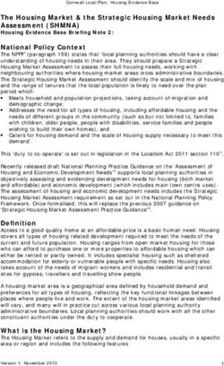 The Housing Market & the Strategic Housing Market Needs Assessment (SHMNA)