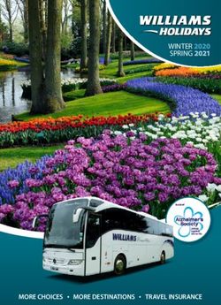 WINTER 2020 SPRING 2021 - MORE CHOICES MORE DESTINATIONS TRAVEL INSURANCE - Williams Holidays