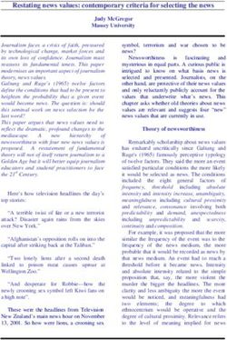 Restating news values: contemporary criteria for selecting the news