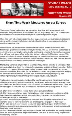 COVID-19 WATCH ETUC BRIEFING NOTE