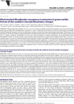 Black-backed Woodpecker occupancy is extensive in green conifer forests of the southern Cascade Mountains, Oregon