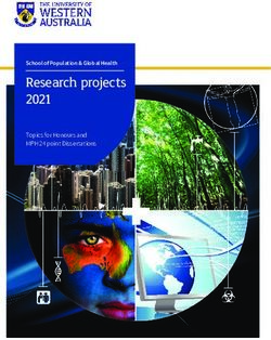 Research projects 2021 - Topics for Honours and MPH 24 point Dissertations - The University of Western Australia