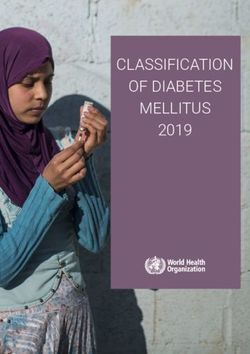 CLASSIFICATION OF DIABETES MELLITUS 2019 - World Health Organization