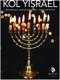 KOL YISRAEL DECEMBER 2018 - JANUARY 2019 / KISLEV - TEVET - SHEVAT 5779 - ShulCloud