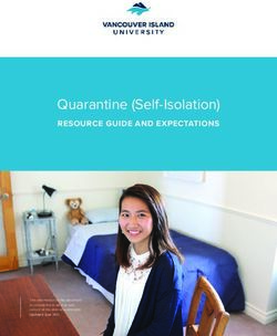Quarantine (Self-Isolation) - RESOURCE GUIDE AND EXPECTATIONS - VIU International Education