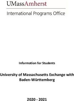 University of Massachusetts Exchange with Baden-Württemberg 2020 2021 - Information for Students