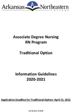 Associate Degree Nursing RN Program Traditional Option Information Guidelines 2020-2021 - Application Deadline for Traditional Option: April 15, 2021