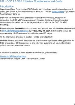 2021 CCO 2.0 VBP Interview Questionnaire and Guide