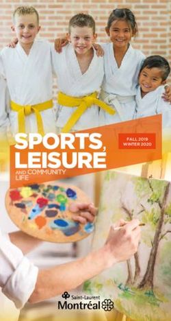 SPORTS, LEISURE AND COMMUNITY - FALL 2019 WINTER 2020
