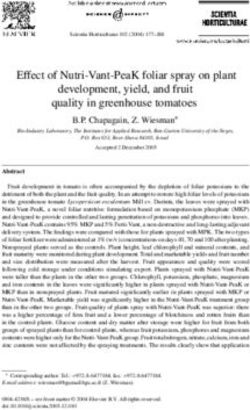 Effect of Nutri-Vant-PeaK foliar spray on plant development, yield, and fruit quality in greenhouse tomatoes