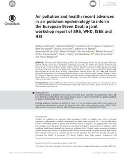 Air pollution and health: recent advances in air pollution epidemiology to inform the European Green Deal: a joint workshop report of ERS, WHO ...