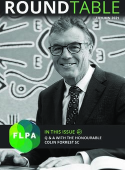 ROUNDTABLE AUTUMN 2021 - IN THIS ISSUE Q & A WITH THE HONOURABLE COLIN FORREST SC - Family Law Practitioners Association
