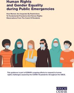 Human Rights and Gender Equality during Public Emergencies - OSCE